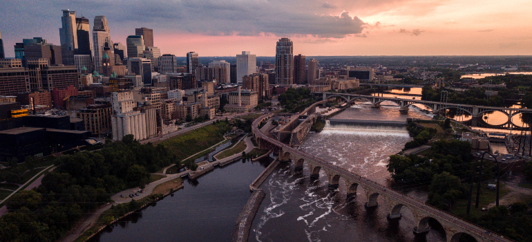 Aerial photo of Minneapolis.