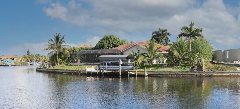 A house in Miami on the coast.