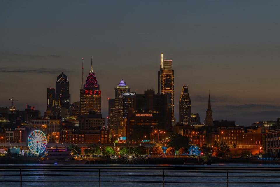 Philadelphia Skyline during night.