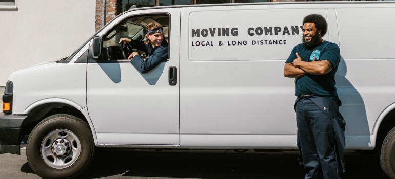 two men working for long distance moving companies Wilmington NC