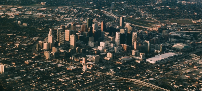 Houston photographed from air.