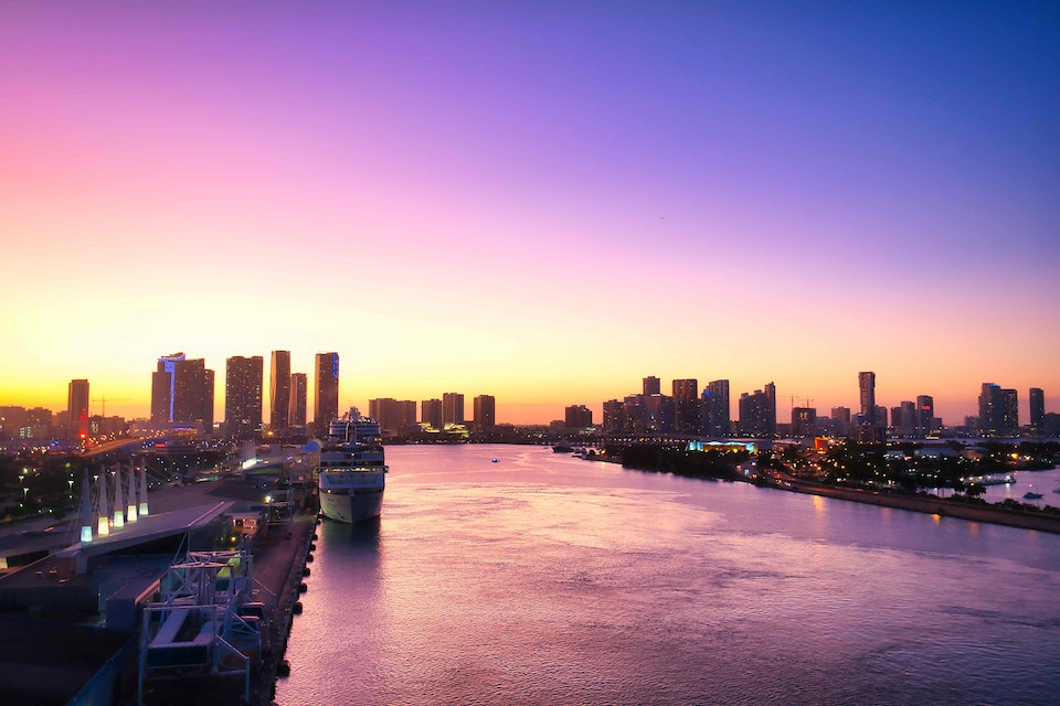 Miami after sunset.