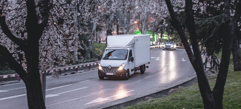 photo of a moving van