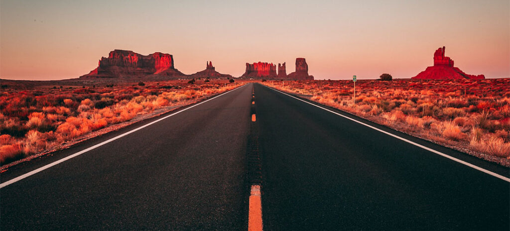 A road passing through the Arizona's desert.