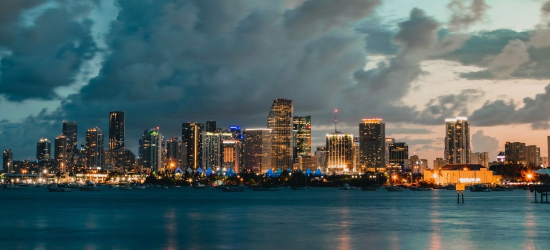 The City of Miami under the clouds.