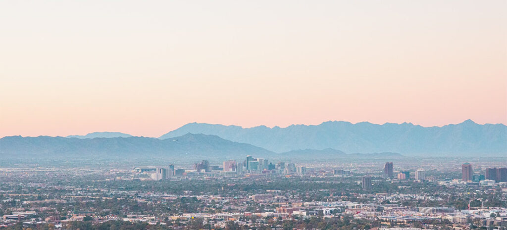 Phoenix Valley photographed during the dawn.