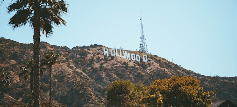 A Hollywood sign on the hill