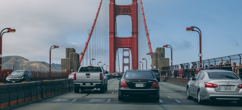 cars on the Golden Gate bridge