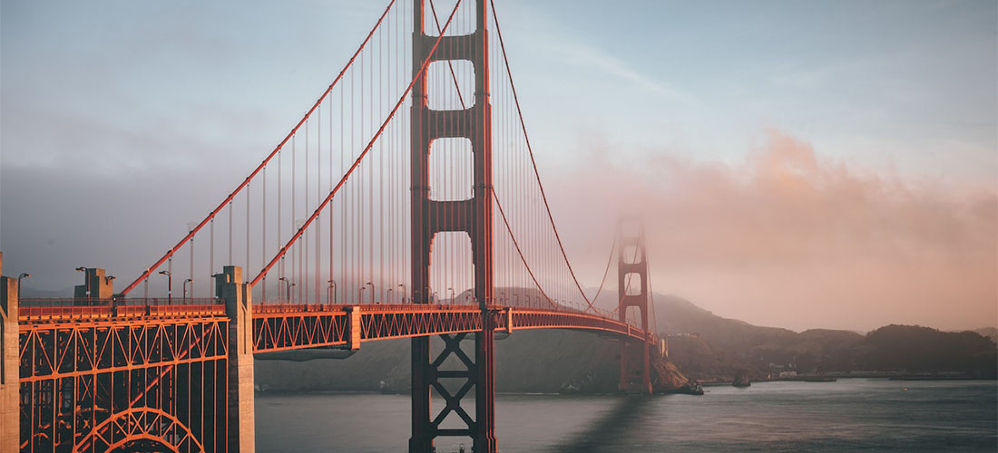 A photo of the Golden Gate Bridge in California