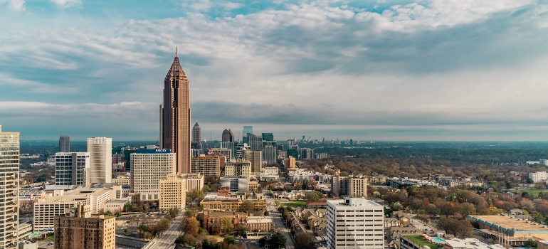aerial view of Atlanta you can enjoy after moving from Pennsylvania to Georgia