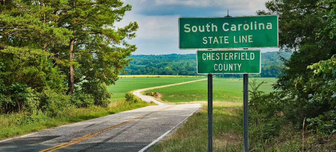 A photo of a road on South Carolina's border