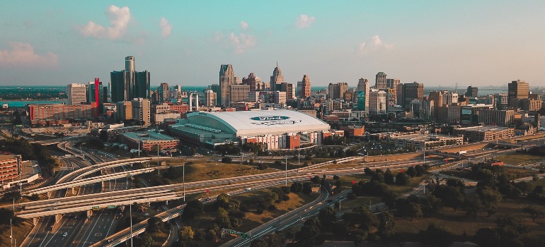 Aerial photo of Detroit, MI