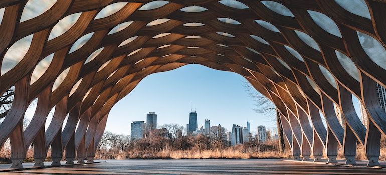 Chicago photographed through a tunnel