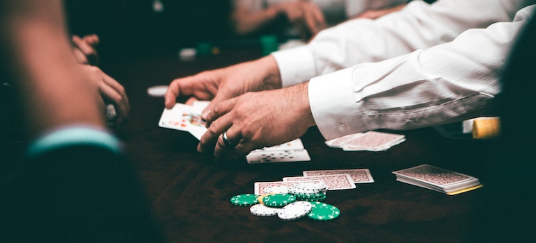 A person playing poker