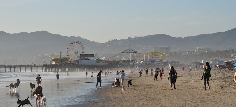 People walking on the beach