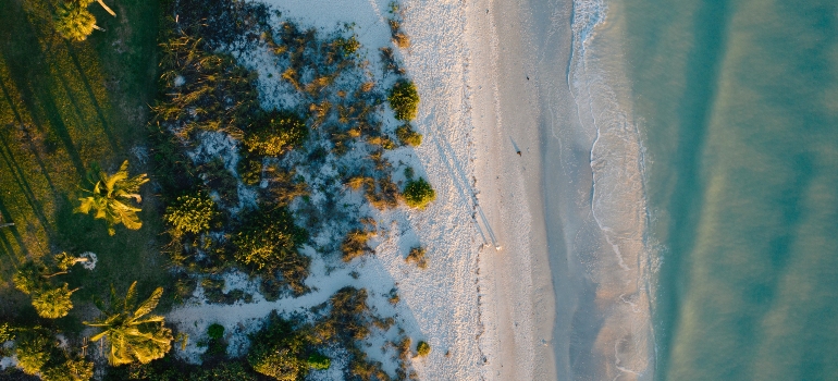 Beach in Florida photographed from air