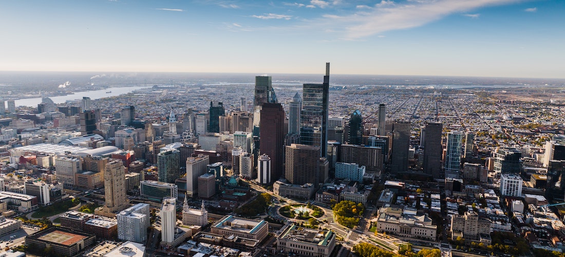 Philadelphia photographed from air.
