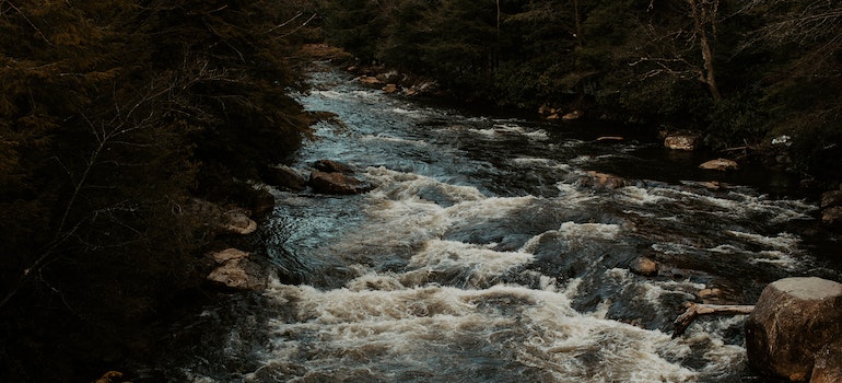 A photo of a creek in West Virginia