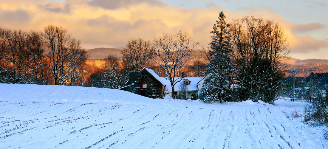 A house under the snow in Vermont