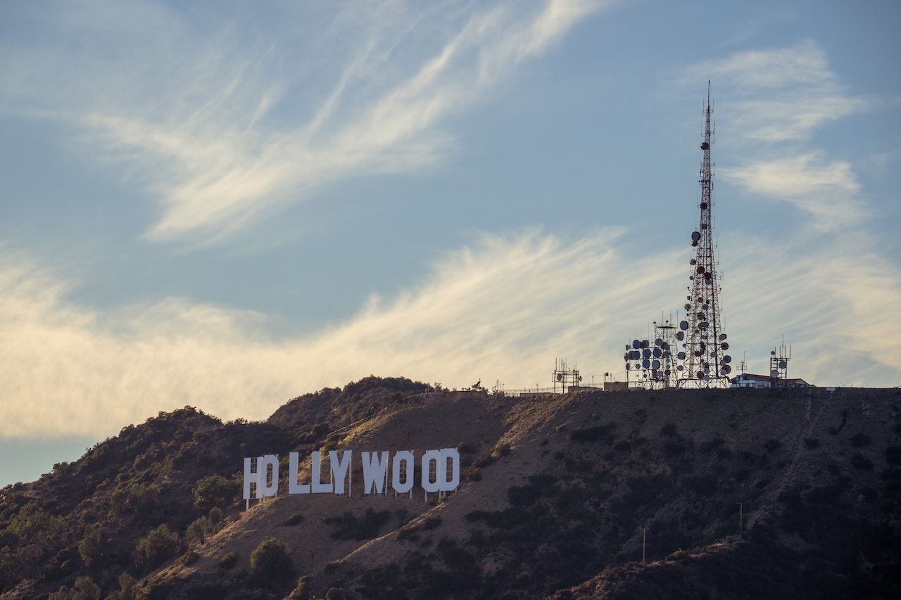 Hollywood sign at the dawn
