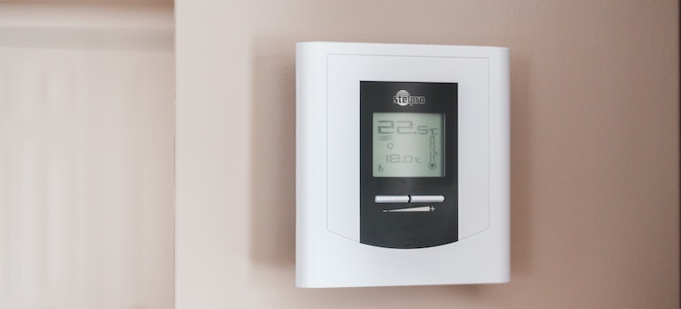 A thermostat in one of the long distance moving storage options