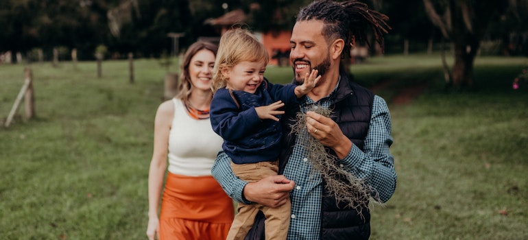 a family in a park