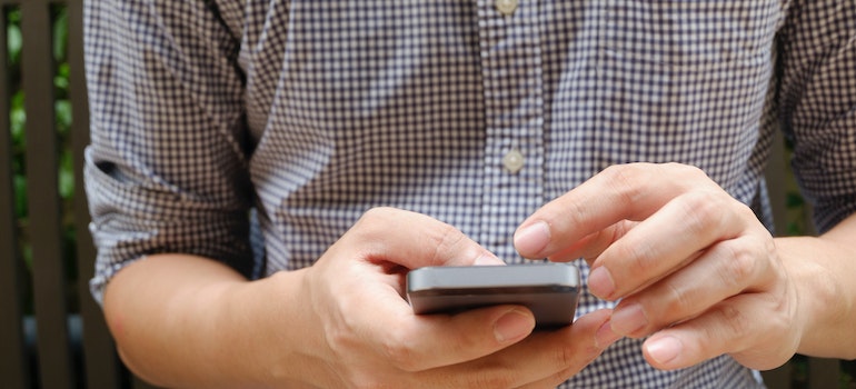 Person holding a smartphone