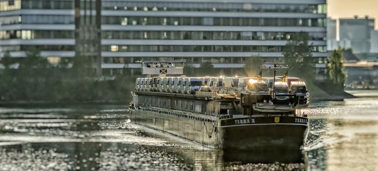 A ship on the river