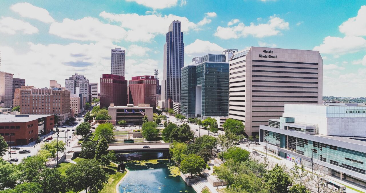 Buildings in Omaha, one of the best cities for living after moving from Montana to Nebraska