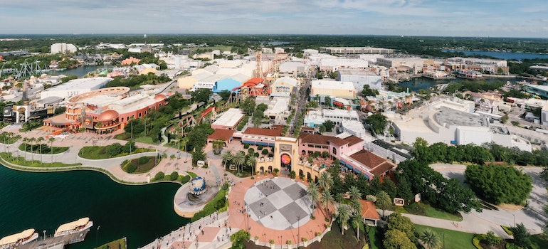 Areal view of a resort in Orlando on a sunny day