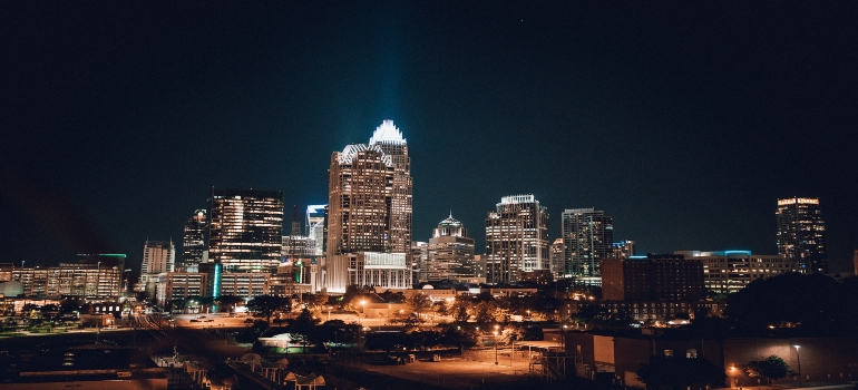 A photo of Charlotte during the night