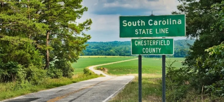 South Carolina State Line Sign