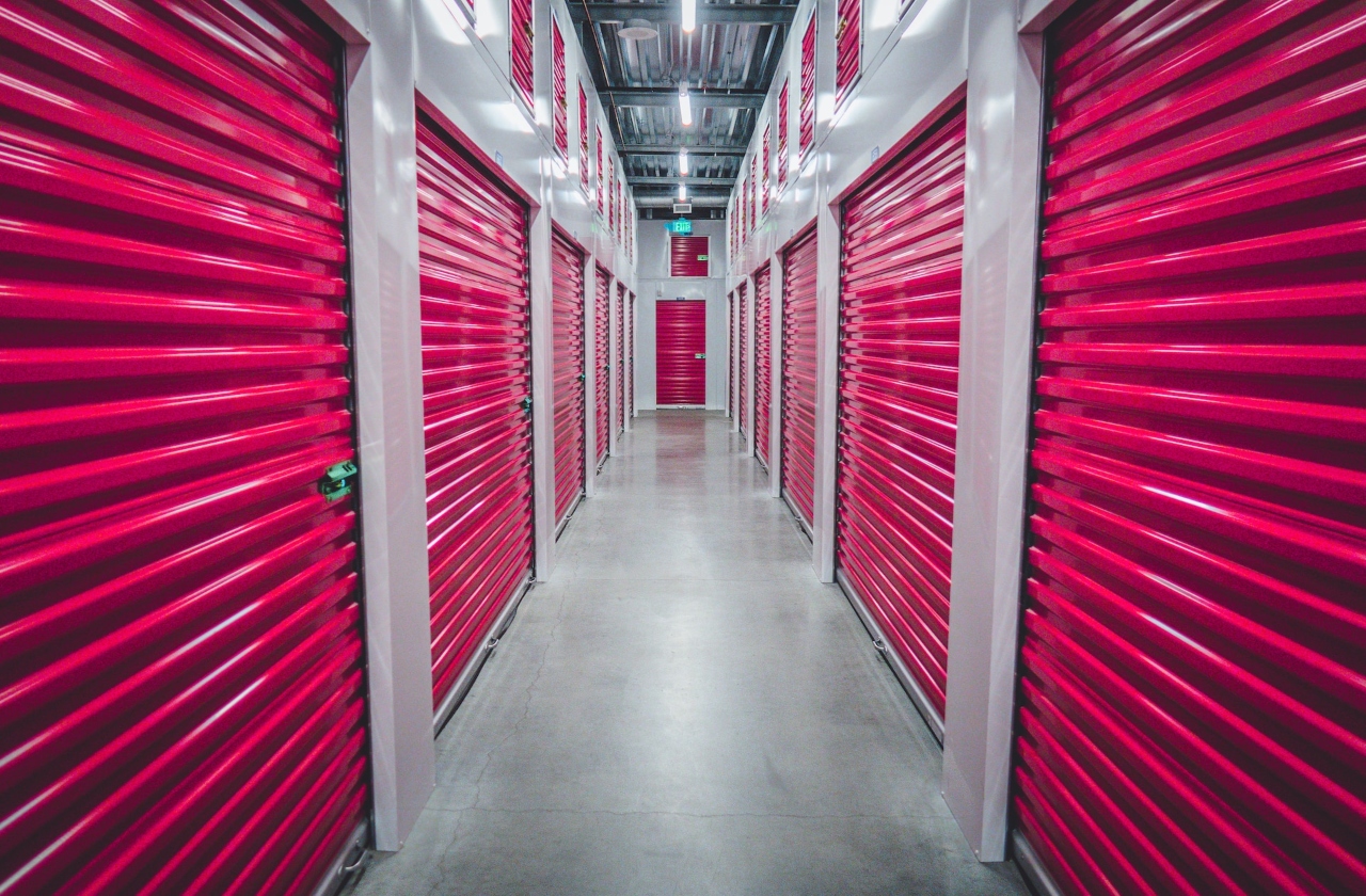 Temporary storage solutions with red doors