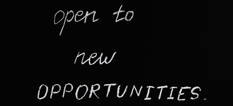 Text with white color on the black blackboard