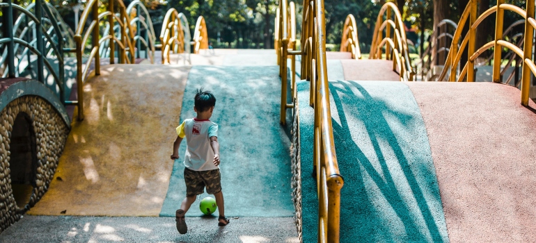 A child playing outside