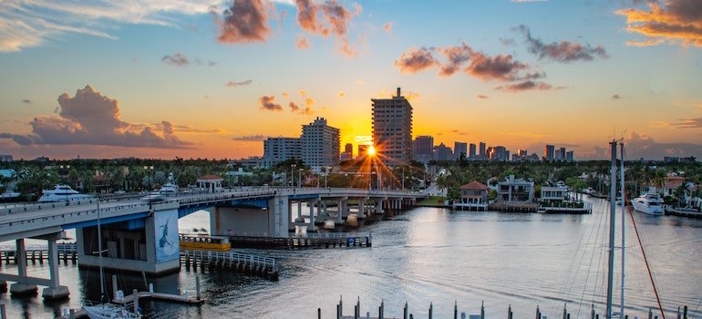 Sunset over one of the best cities for job seekers in Florida - Fort Lauderdale