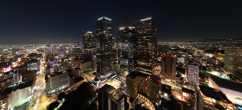 Los Angeles buildings during the night