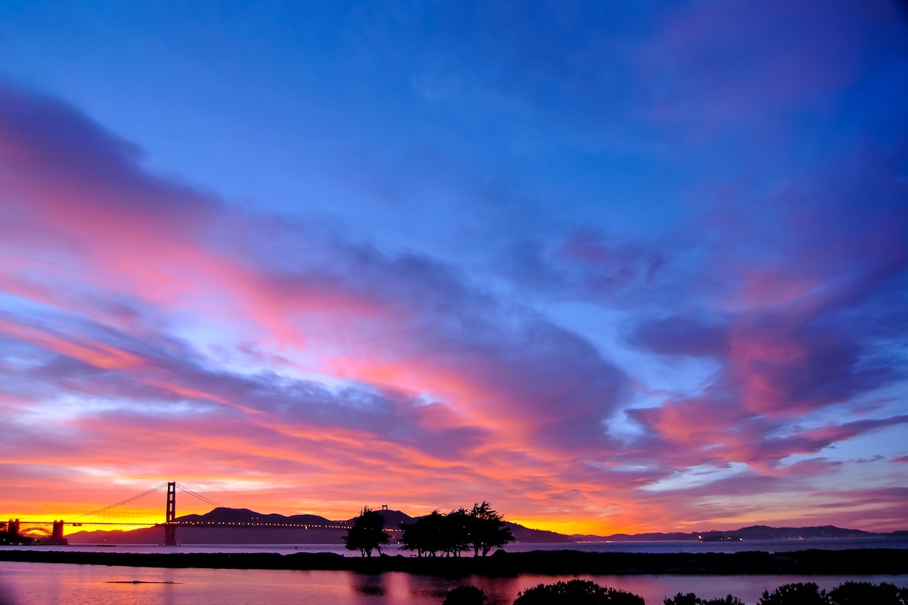 A photo of sky after sunset photgraphed in the Bay Area