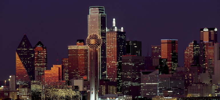 The city of Dallas at night