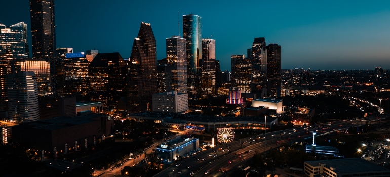 Houston city scape at night 