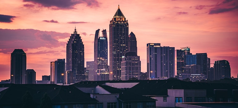 city of Atlanta at sunset