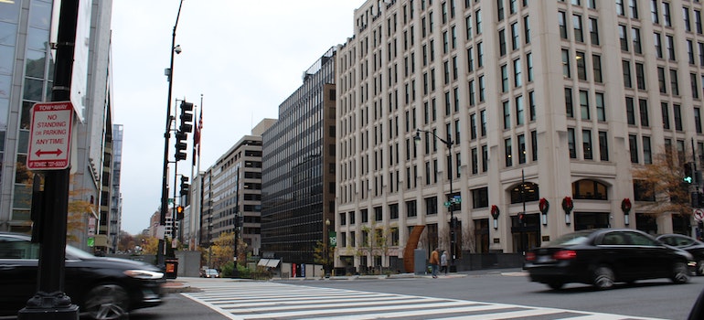 Streets in Washington DC with mix use buildings