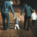 A family in a park