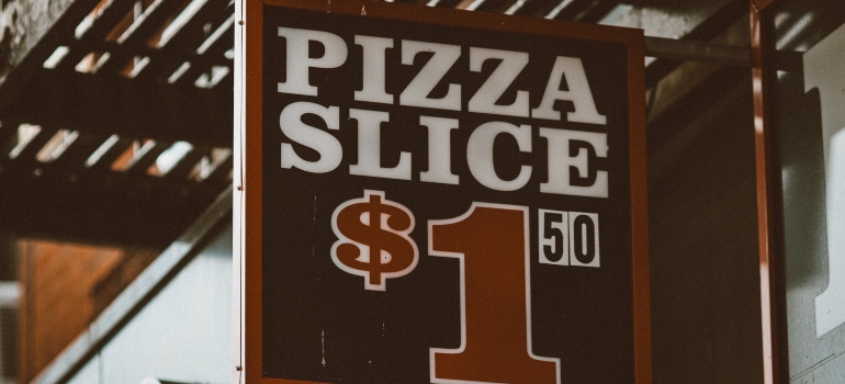 Picture of a pizza advertisement