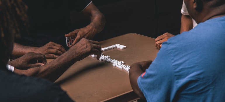 a group of friends playing