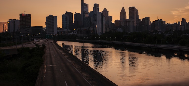 Philadelphia at sunset