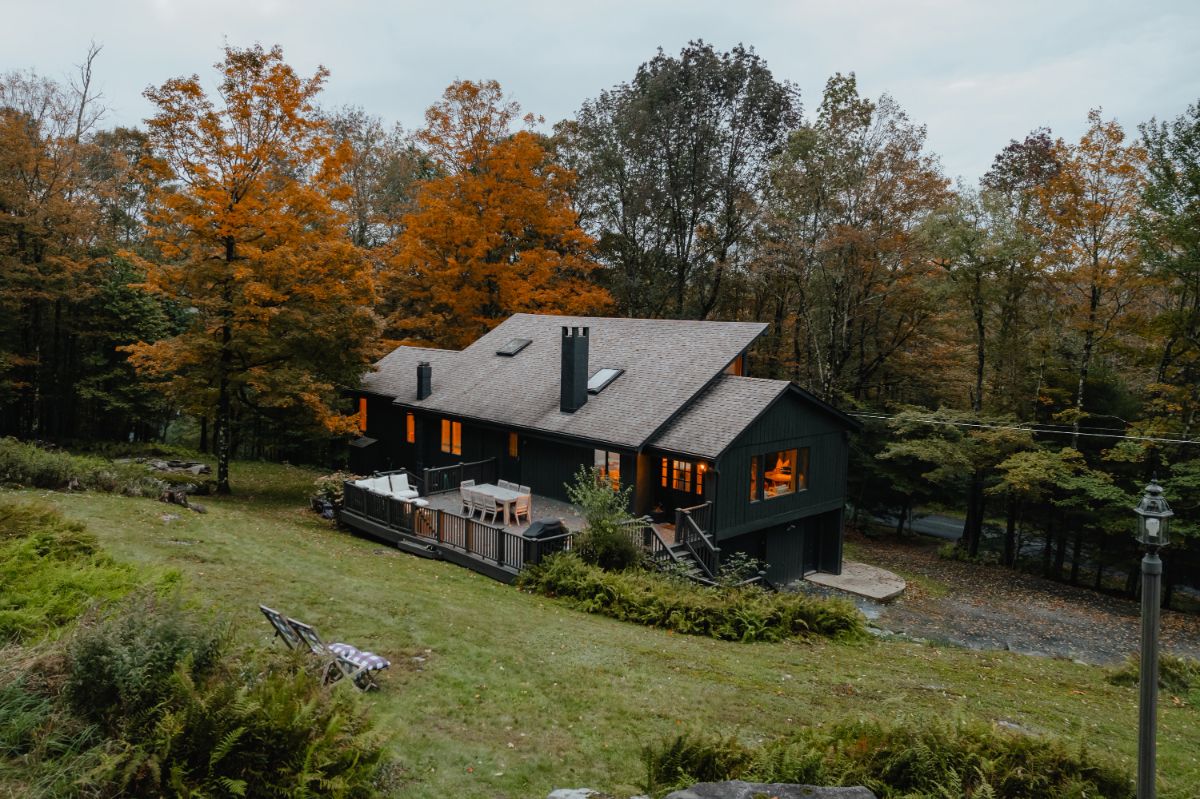 A family cottage house in the fall