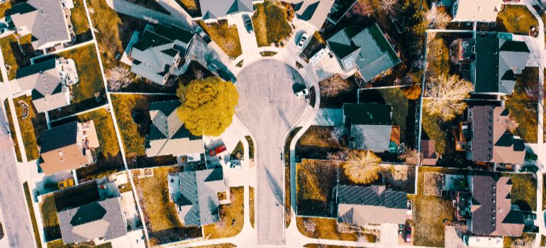 aerial view of a neighborhood in Minnesota