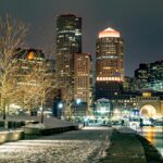 Boston, Massachusetts at night