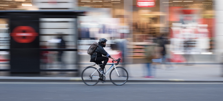 Picture of a person riding a bycicle 